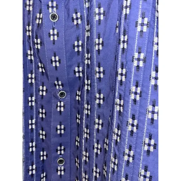 Robert Graham Textured Shirt Sz. 3XL Blue Geometric Flip Cuff Button EUC - Picture 9 of 11